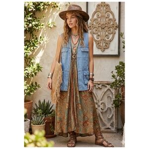 Boutique Cargo Denim Vest